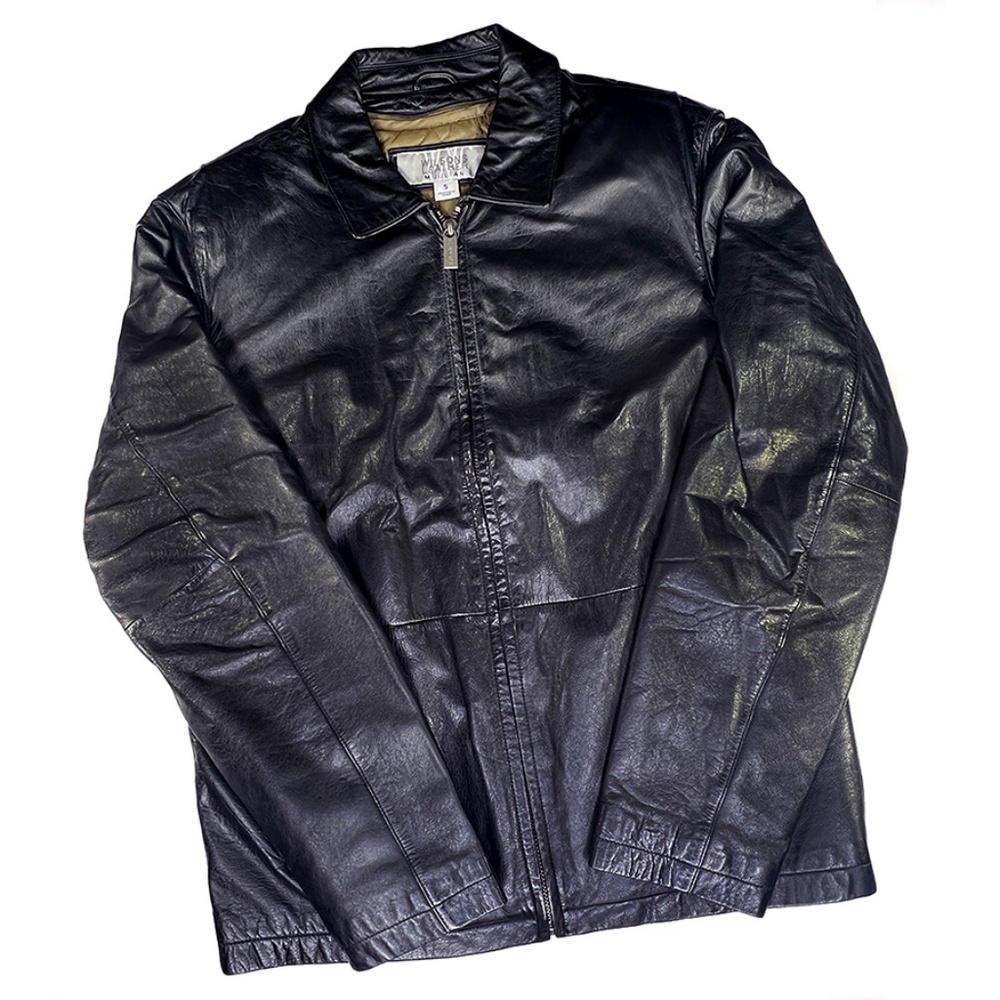 Wilsons Leather M. Julian Vintage Black Leather Motorcycle Jacket